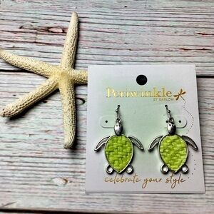 NEW PERIWINKLE BY BARLOW TURTLES EARRING SILVER GREEN LIME BEACH VACATION SUMMER